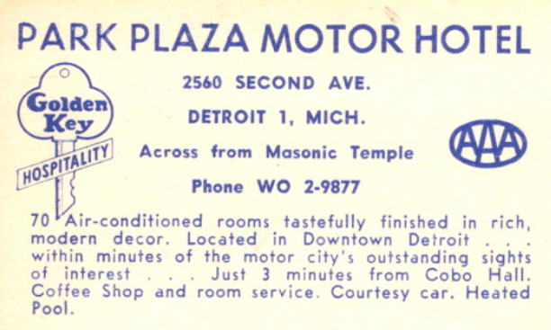 Park Plaza Motor Hotel - Old Postcard Shot (newer photo)